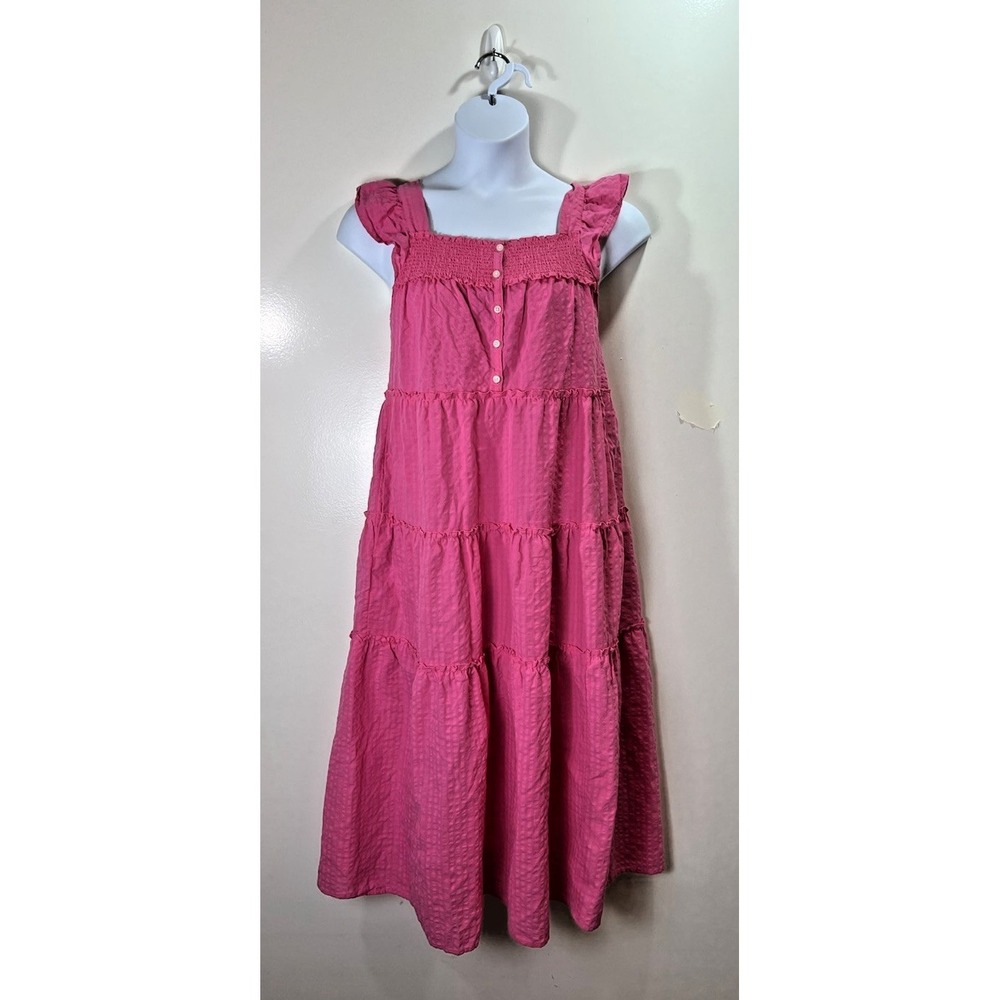 Old‎ Navy Womens Tiered Midi Dress M Cottagecore Romantic Feminine Resort Flowy